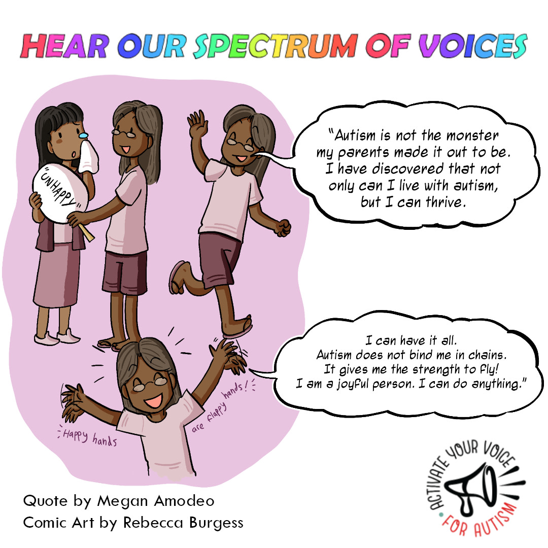 ZOOMAutism's tweet photo. Get @GeekClubBooks FREE #ActuallyAutistic #SpectrumVoices Comic featuring powerful advocate quotes from @BeccaLoryCAS @EDalmayne @NeuroRebel @AgonyAutie and more! Amazing llustrations by autistic artist #RebeccaBurgess #Activate4Autism https://t.co/qYzxxRVbO2 https://t.co/xlOzOJkySO