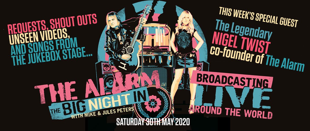 thealarm.com (@thealarm) on Twitter photo This Saturday the Big Night In with Mike & Jules Peters welcomes Legendary drummer Nigel Twist @nigeltwist into the living room for a chat and lockdown catch up. Watch the broadcast live at 9pm UK Time facebook.com/TheOfficialAla… EP10 w/
<a href="/BigCountryUK/">Big Country</a> available to view now <a href="/thealarm/">thealarm.com</a> This Saturday the Big Night In with Mike & Jules Peters welcomes Legendary drummer Nigel Twist @nigeltwist into the living room for a chat and lockdown catch up. Watch the broadcast live at 9pm UK Time facebook.com/TheOfficialAla… EP10 w/
<a href="/BigCountryUK/">Big Country</a> available to view now <a href="/thealarm/">thealarm.com</a>