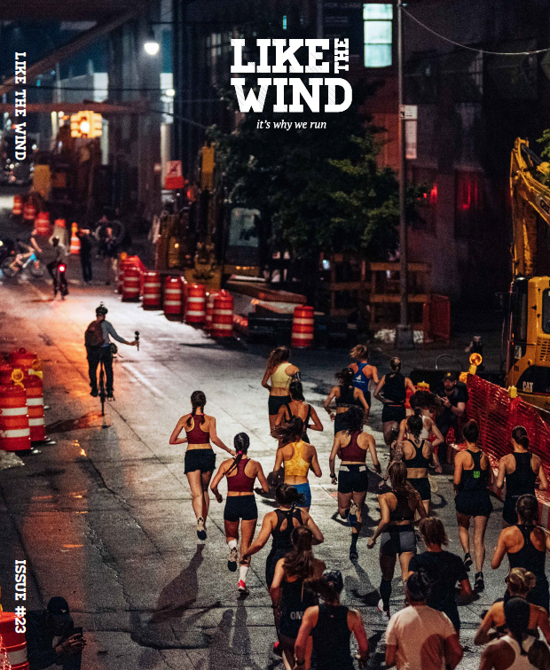 LikeTheWindMag's tweet photo. The LtW #23 cover consists of two images from @brendenclarke 's photo book #AbovetheMidnightHalf – a celebration of the @OrchStRnnrs #MidnightHalf in NYC, as seen through the eyes of an insider. 
Full story in LtW #23: https://t.co/QUkq1SwNcp 
#running #runningcommunity #runners https://t.co/QeWNTV7bQB