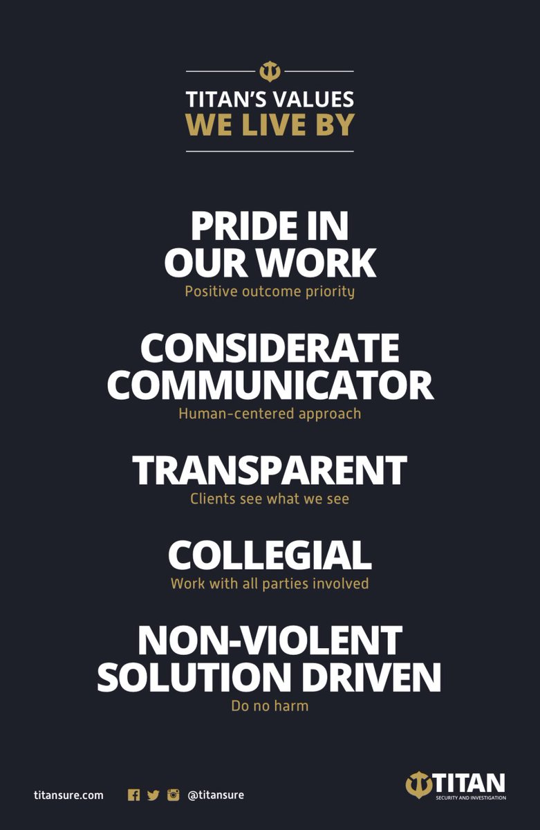 titansure's tweet photo. ⚜️What makes a good company GREAT? 

Not only is it about having the right people in the right seats, but the main component which makes a GREAT company successful is your company VALUES!

#proud #business #values #security #essentialservices #halifax #hrm #NovaScotia https://t.co/A1tBIUycao