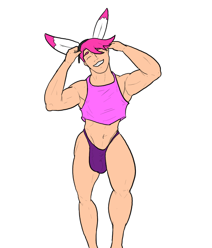 greggrth's tweet photo. Commission for @AshLovehart 
Looks like someone found some magic bunny ears, much to his boyfriend's surprise...and inevitable enjoyment https://t.co/U6IdEDKoPd