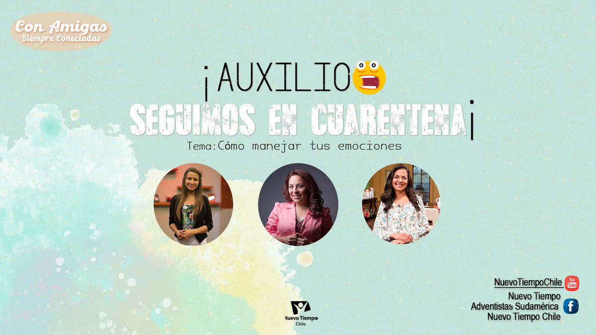 ntchile's tweet photo. ¡Nos vemos en minutos⏳! Como siempre en tu programa #ConAmigasSiempreConectadas🙋🏻👏🌺
❇️Hoy tendremos un programa especial, ¿Estás cansada de esta cuarentena?🤯¿quieres arrancar de casa🏃♀️ y no volver?
¡Te esperamos con @liatreves para conversar!
⏰17:15 h.🇧🇴🇻🇪🇨🇱🇵🇾
#RT @prjbf https://t.co/FhD9uHXWQP