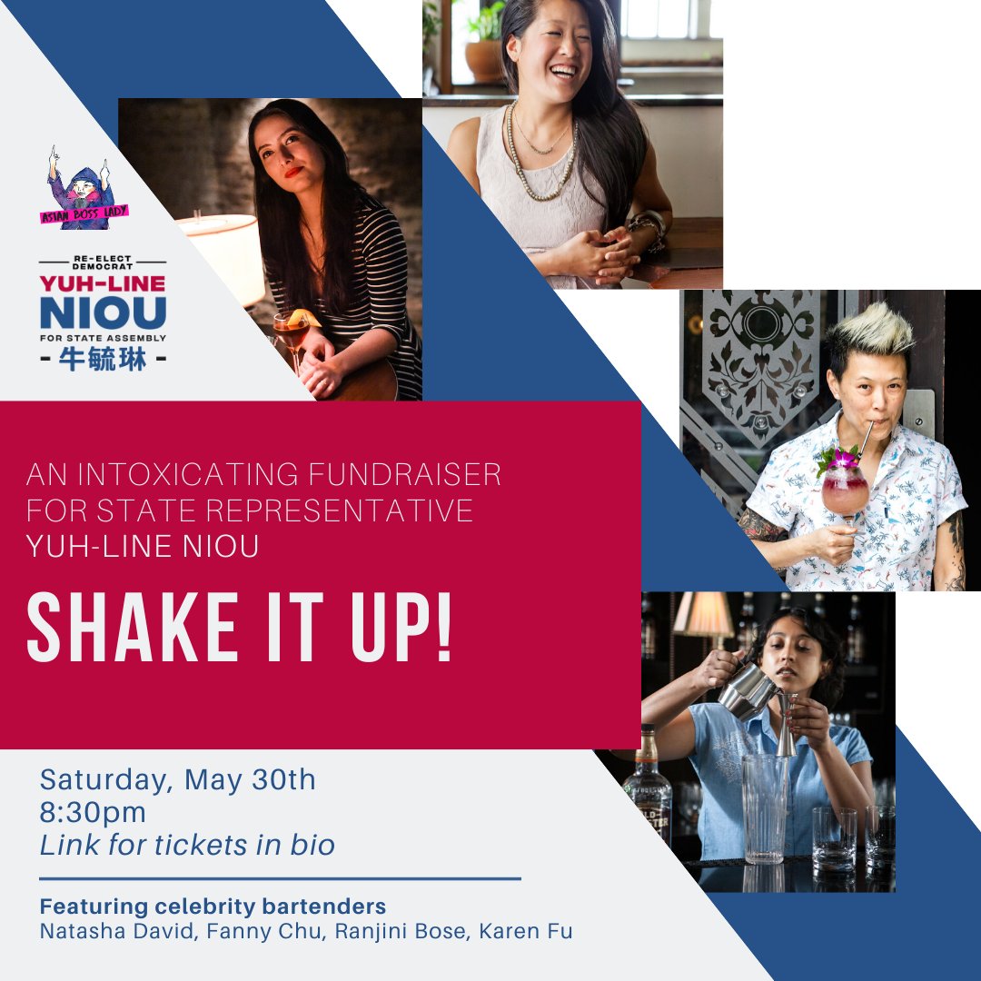 rheaw's tweet photo. Join me and 4 Asian American womxn celebrity bartenders for #ShakeItUp: An intoxicating reelection #fundraiser for State Representative @yuhline @teamniouyork

SAT 5/30 @ 8:30PM ET on @zoom_us 

Buy your tickets here: https://t.co/nf0L5ivoDh https://t.co/K2FdUug3Bd