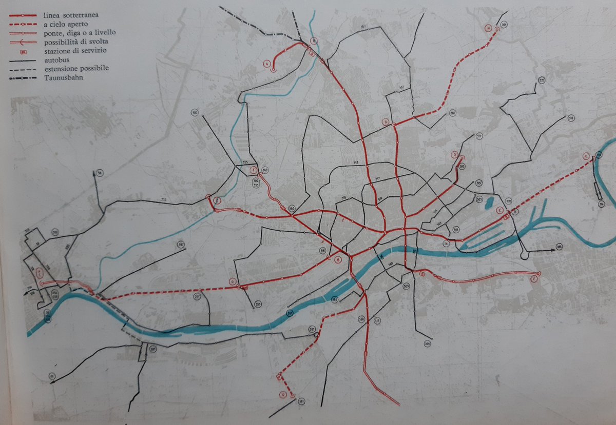 4/ The full Metro option: 63.2 km (half u/g, full red) network; a complementary bus network (black lines)