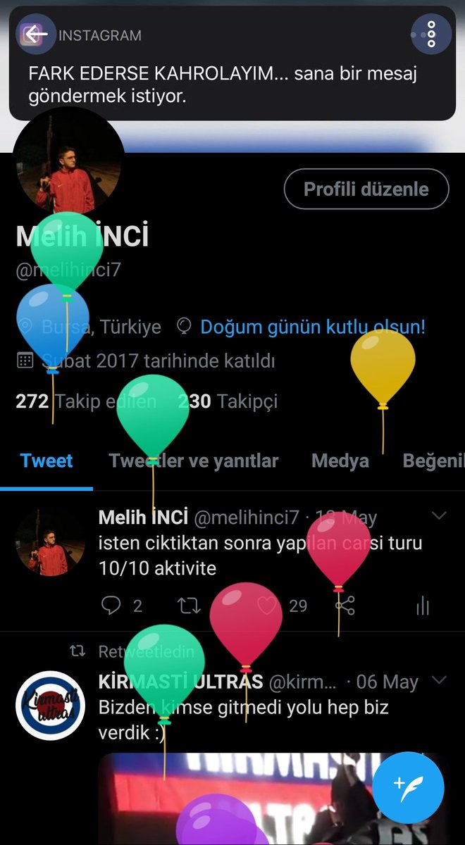 bugunde balonlar benim icin :))