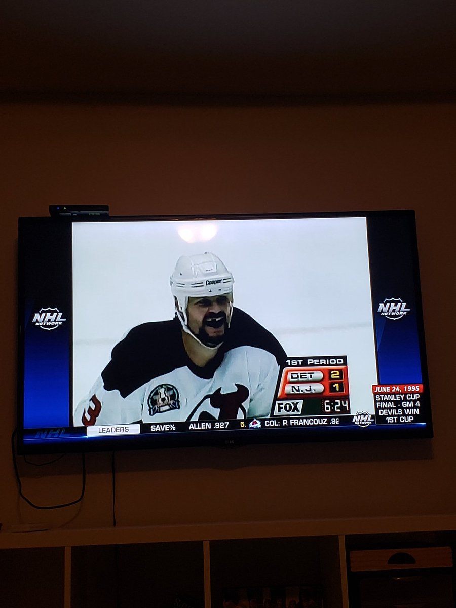 JDRockers's tweet photo. @KenDaneykoMSG @MartinBrodeur Thank's @NHLNetwork. Fun watching 95' Cup Game 4 on this Memorial Day! Was a night I will never forgot. That was a special team!!! -Cooot's grandson https://t.co/Hc6z1bRQM0