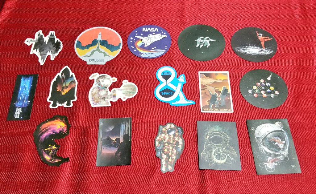 In the recent Star Trek pen pal letter I received from  @shark_o_saurus, they included these stunning space stickers! Kira, I'll have to find something awesome to send back to you!