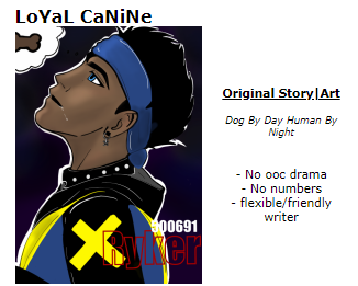 AniRoleplay's tweet photo. LoYaL CaNiNe, new to https://t.co/UbpOKpKO79
Dog By Day Human By Night
Find him @ https://t.co/ipyMdRj7kc
.
#roleplay #roleplaying #roleplayer #rpme #Action #Comedy #Open #Romance #SliceofLife #Supernatural #anime https://t.co/5A3q5LtK6O