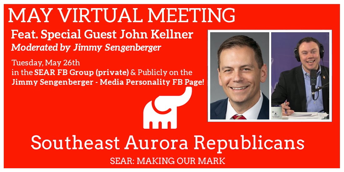SEAuroraRepubs's tweet photo. Join us for our monthly meeting tomorrow, which has gone virtual! @SengCenter @JohnKellnerCO https://t.co/u6uBlryC51