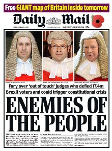 Funnily enough, the Mail used that same line on a front page a few years ago, but are apparently now "enemies of the people" themselves after going after Cummings? The revolution really does eat its own.