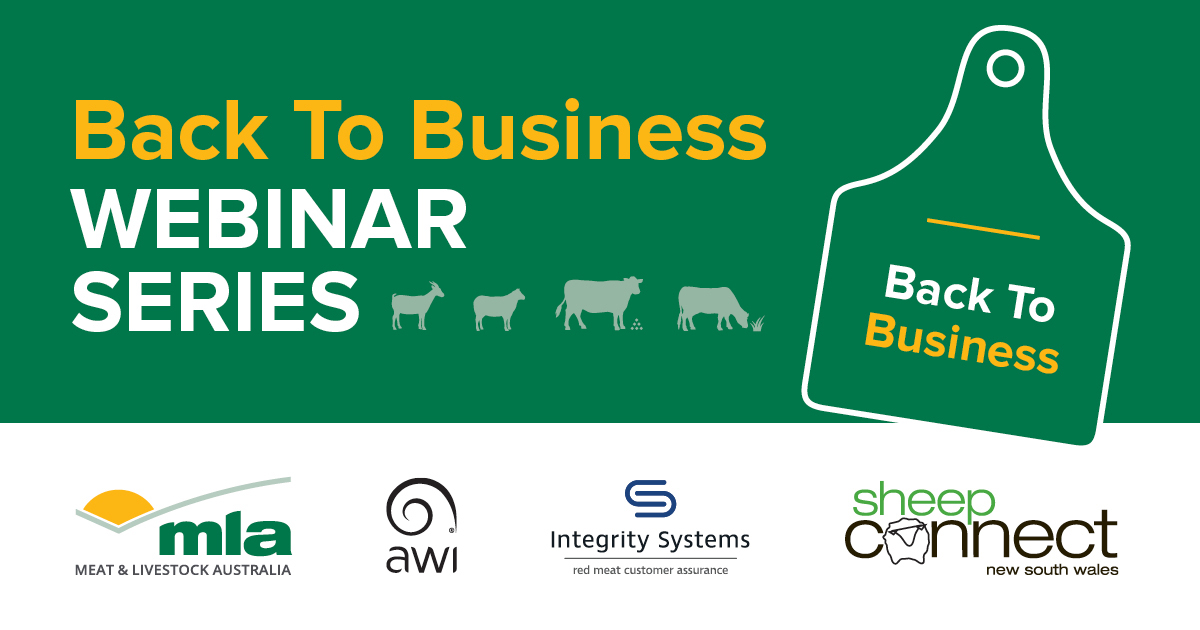 Today's Back to Business webinar is all about building long-term business resilience - budgets, business structure, farm management, succession. Tune in at 1pm to hear from Rural Directions Consultant, Simon Vogt. Register now 👉 bit.ly/3e4dODX @sheepconnectnsw