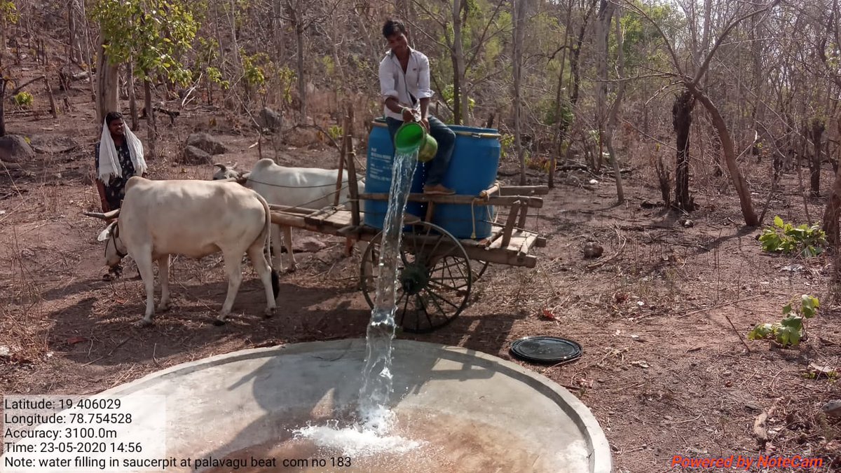We are taking care of the thirst of Wild animals by regularly replenishing the Waterholes/ Saucer Pits in the Forests
<a href="/HarithaHaram/">Telangana Forest Dept.</a> <a href="/pargaien/">Mohan Pargaien IFS🇮🇳</a>