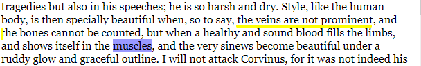 According to Cornelius Tacitus, it shouldn't be too vascular and the bones shouldn't be too visible