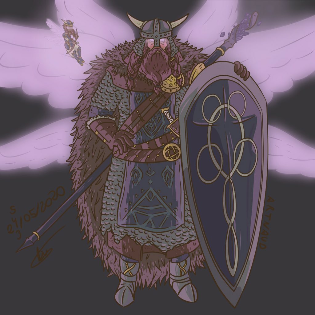 ar_t_naud's tweet photo. Mah newest baby, #OC ,viking look of Winfried, ex half #undead, now a full fledged #assimar, ready to kick some butts and cast #eldrichtblast with Astrid, #dnd #5e #art #digitalart #artist #digitalartist #OC #digitalpainting #warlcok #dungeonsanddragons5e #dungeonsanddragonsart https://t.co/i3kz601vcT