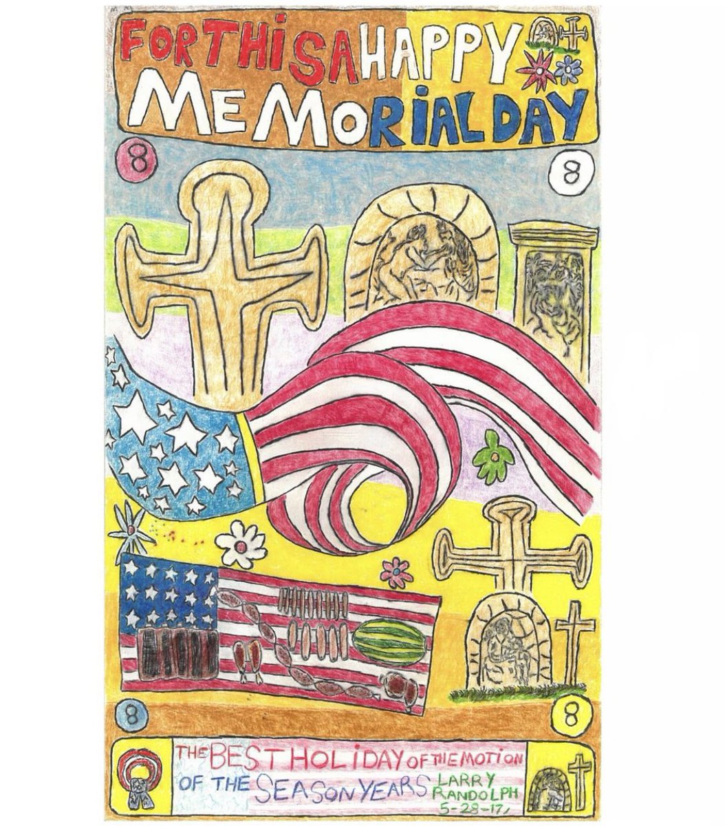 Some sweet Memorial Day art on the IG feed today by Larry Randolph at Oakland’s <a href="/CreativeGrowth_/">Creative Growth</a> !