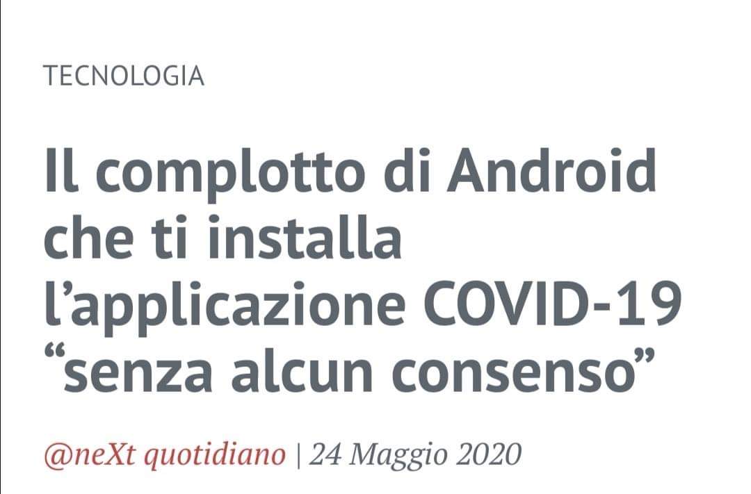 aa3aiva's tweet photo. Il complotto di Android che ti installa l’applicazione COVID-19 “senza alcun consenso”
Cosa sta succedendo quindi a chi ha un cellulare Android? In realtà nulla di diverso rispetto al complotto dell’aggiornamento software per iPhone di un paio di giorni fa: ---> https://t.co/lItNKkNV0Q