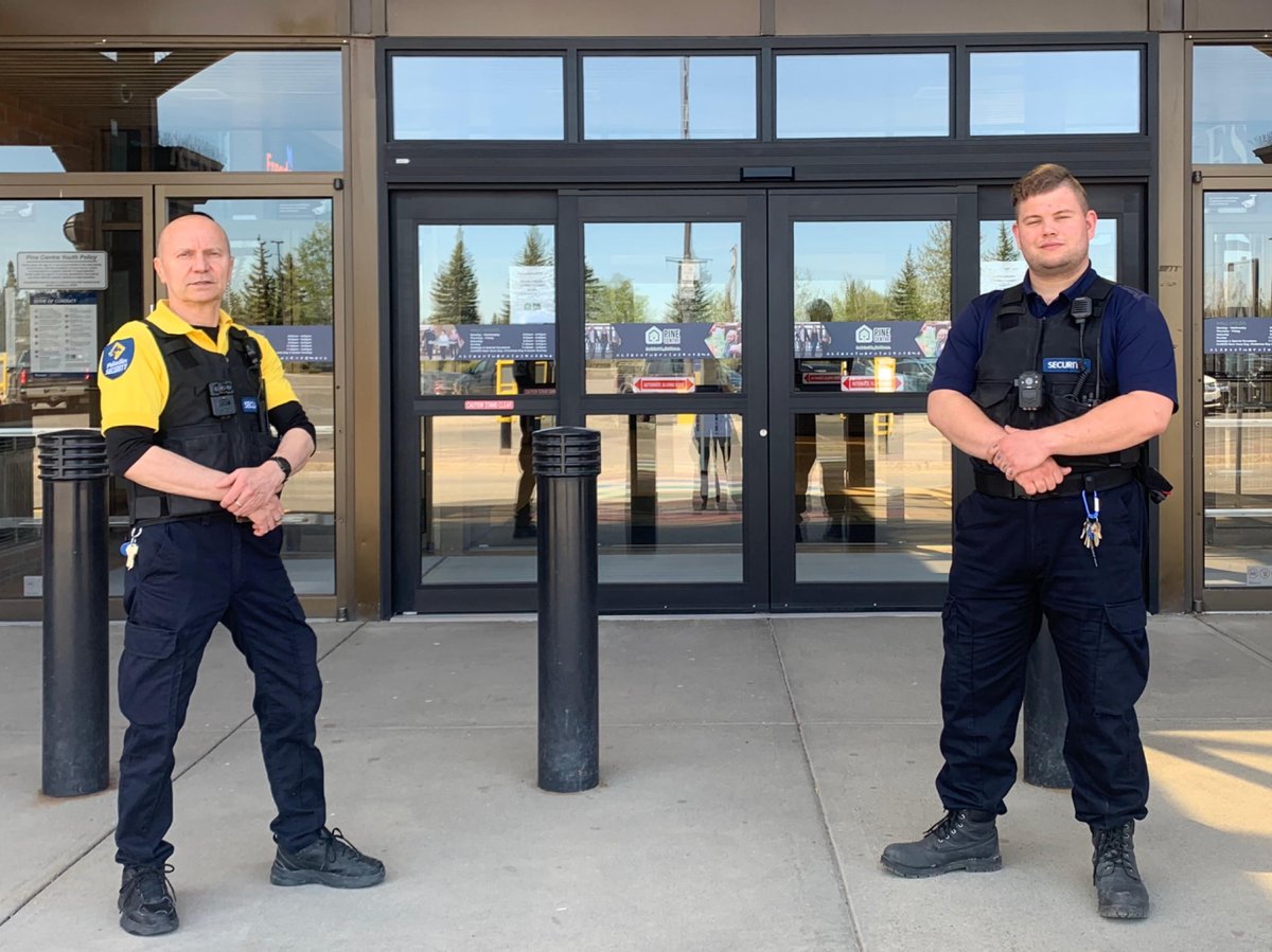 As businesses reopen their doors, our Security Officers are ready to ensure COVID-19 protocols are being followed properly. 📷: SO Murray Baraniuk &amp; Supervisor Travis Trudeau at <a href="/PineCentre/">Pine Centre Mall</a> #SecurityGuards #PaladinSecurity #SecurityTraining