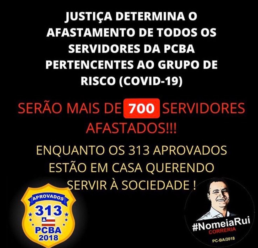 Tamarafigueir11's tweet photo. Nos momentos de crise a SEGURANÇA PÚBLICA segue sendo indispensável! Os 313 POLICIAIS CIVIS  permanecem prontos pra servir. Vidas perdidas por ATOS CRIMINOSOS também IMPORTAM! Os criminosos não estão de quarentena #NomeiaRuiPCBA 
@costa_rui https://t.co/qKDxc0yVTO