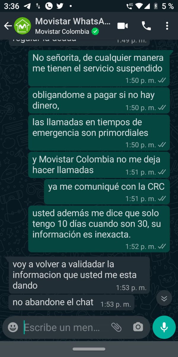 Josewilches's tweet photo. ¿Es posible que puedan suspender las llamadas salientes?, ¿a caso no están dentro de las comunicaciones esenciales? @CRCCol  deben hacer segumiento, millones de usuarios https://t.co/D8W2CrAQUY