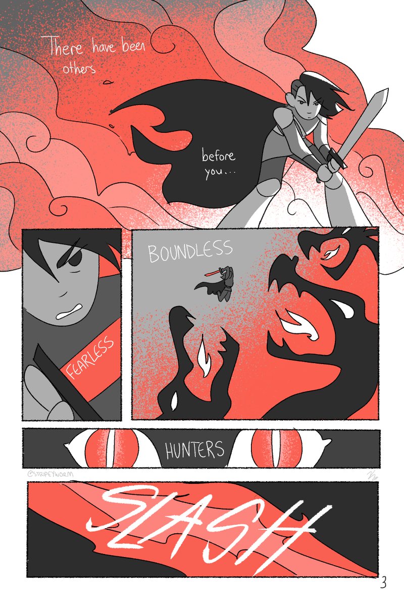 (2/5) This comic was supposed to be optimized for riso print but obviously I'm not printing it anytime soon so I'll leave the reformatting and recolouring for another day shhh