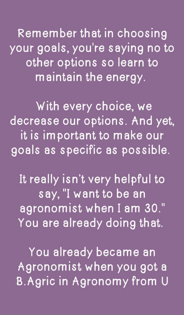 Be as specific in your goals as possible. (4/8) #Agriculture #WomenInAg