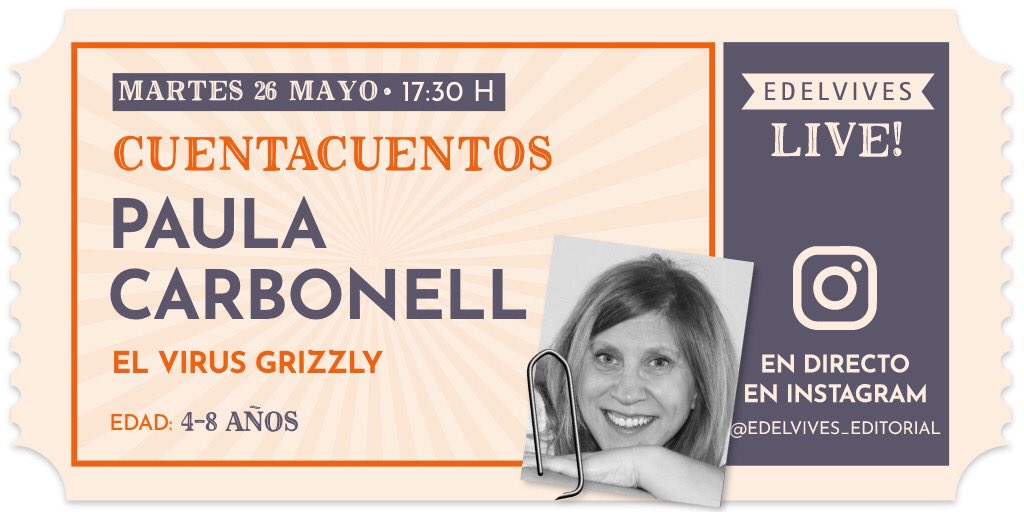 paulacarbonell's tweet photo. Os espero el martes 26 de mayo.
A las 17.30h (Hora en España)
En directo desde el Instagram de Edelvives.
Buscad en Instagram:
edelvives_editorial
Y pinchad en la etiqueta fucsia cuando ponga directo.
¡Qué ganas!
#edelviveslive #quédateencasa #edelvivesteacompaña #PaulaCarbonell https://t.co/E62nyt7Jqu