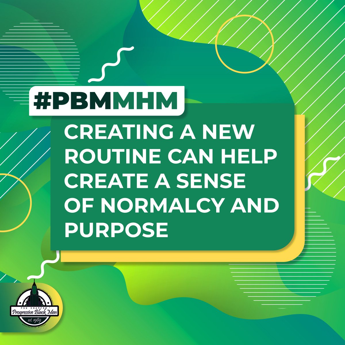 FSUPBM89's tweet photo. Introducing PBM Mental Health Mondays 🩺We’ll be posting helpful tips/ideas to help y’all get through these challenging times!🔋🤝
——-
Comment below: Which new routines have you adopted or plan on trying out? #PBMMHM https://t.co/2e0u1mMTRp