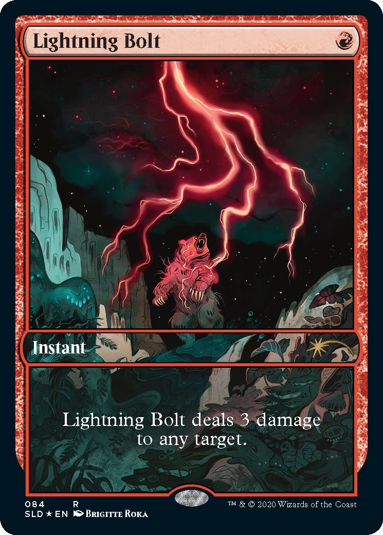 MTG 稲妻/Lightning Bolt Foil Secret Lair ④ Secret Lair: Mountain, Go】が公開 ・《稲妻/Lightning Bolt》の4枚
