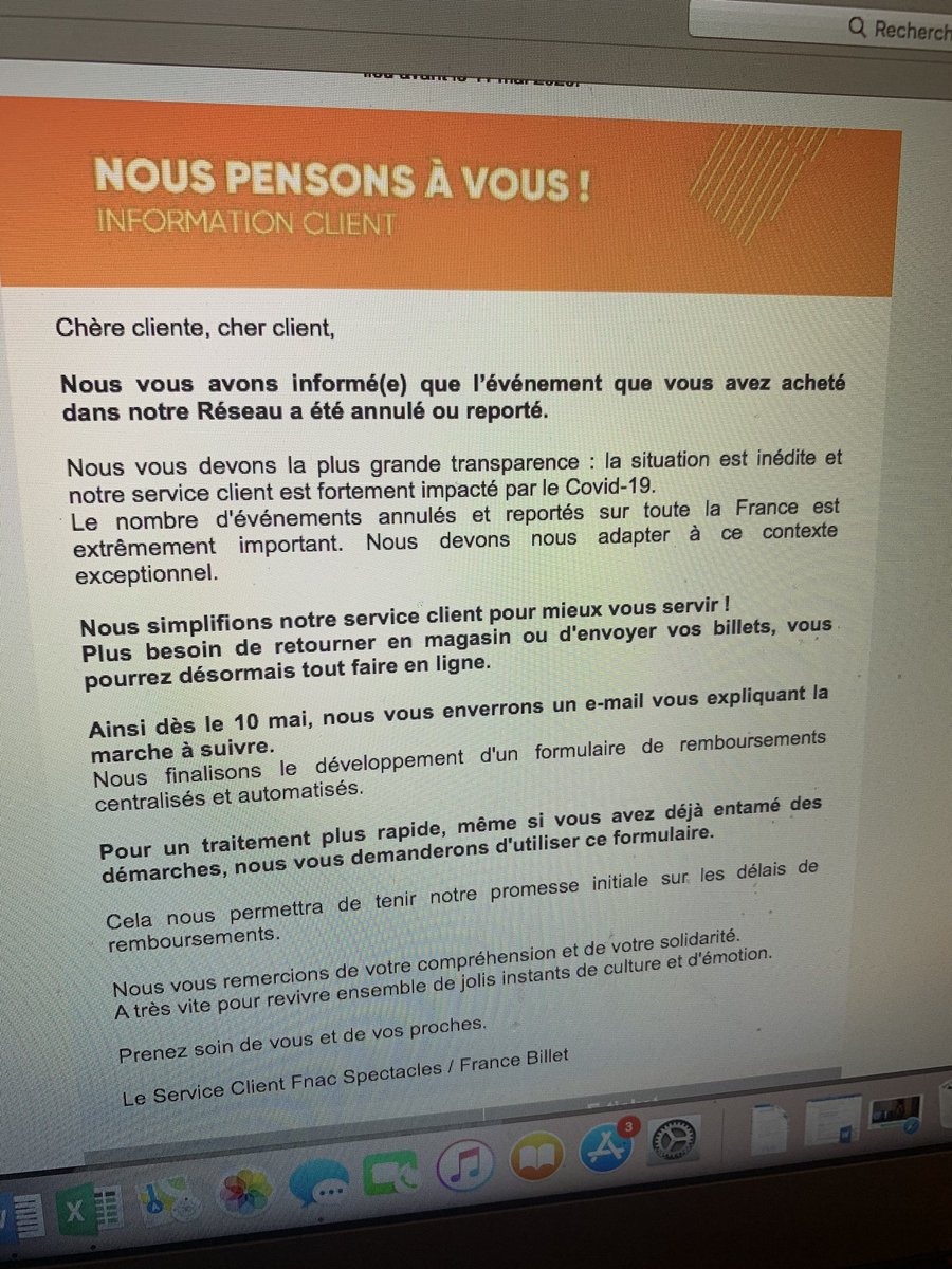 flats42's tweet photo. @fnacspectacles  bonjour, suite à l’annulation de notre spectacle, nous n’avons jamais reçu le formulaire dont il est question dans cet e-mail. Pouvez vous nous aider svp? https://t.co/FN6eWUZ9OC