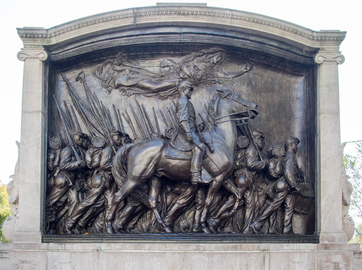 The memorial commemorates the valiant efforts of Colonel Robert Gould Shaw and the men of the 54th Massachusetts, the first Civil War regiment of African Americans enlisted in the North.The version in Boston Common was dedicated as a monument on Decoration Day on May 31, 1897.