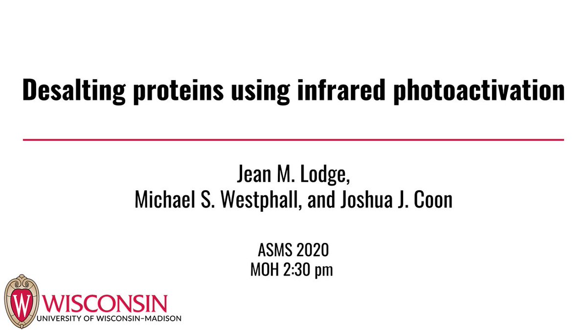 Coon_Labs's tweet photo. 7 days to go #ASMS2020!
A nation-wide shutdown didn't stop our very talented
@JeanLodgeBAMF, @BenAndoSays & @trentmpc
from sharing their innovative work this year.
Reboot #NativeMassSpectrometry #Metabolomics #RNA #IRMPD #NETD See you at the respective viewing parties! https://t.co/ZGzvEagmHm