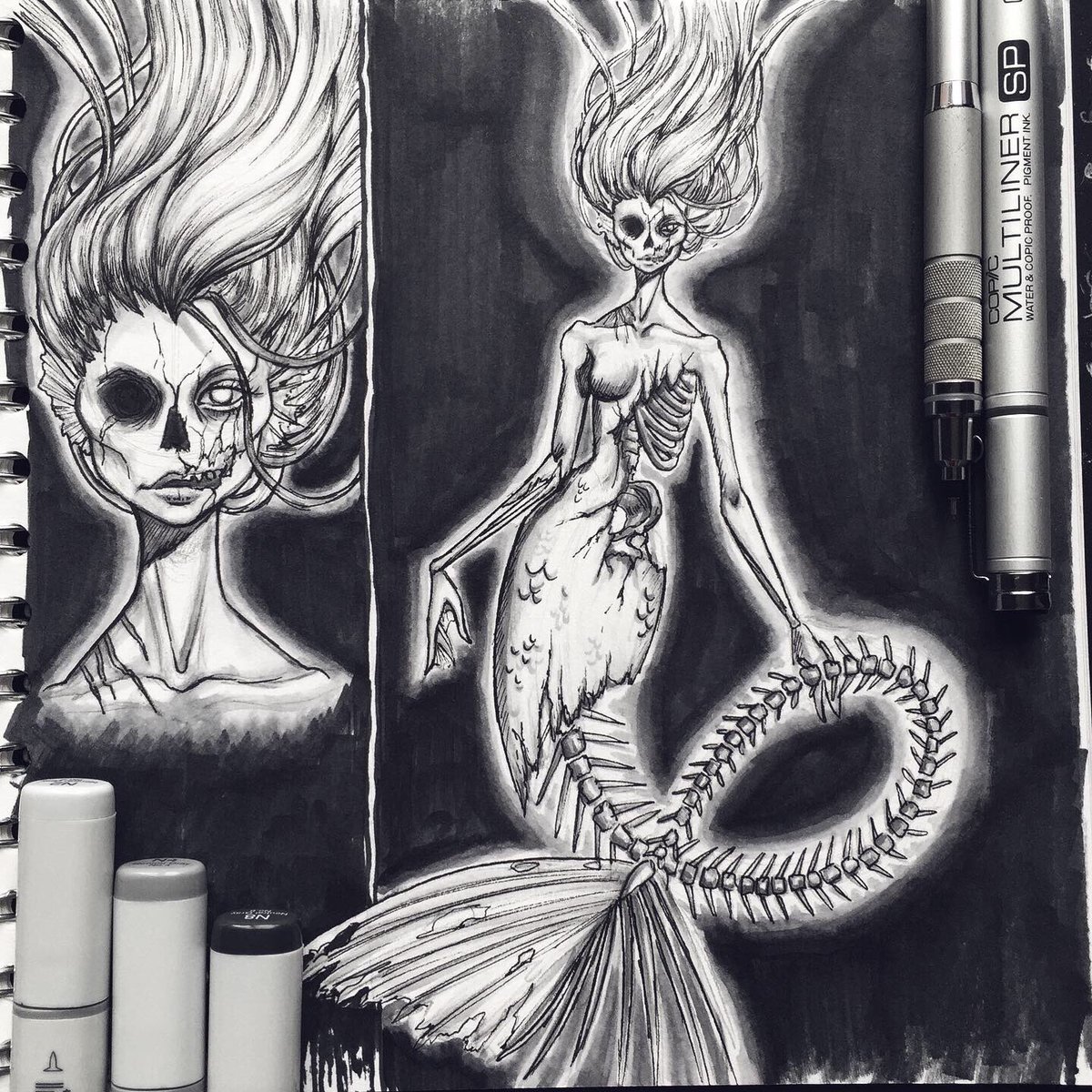Day 15 ☠️ #mermay2020 Zombie mermaid! Damn I'm like 10 days