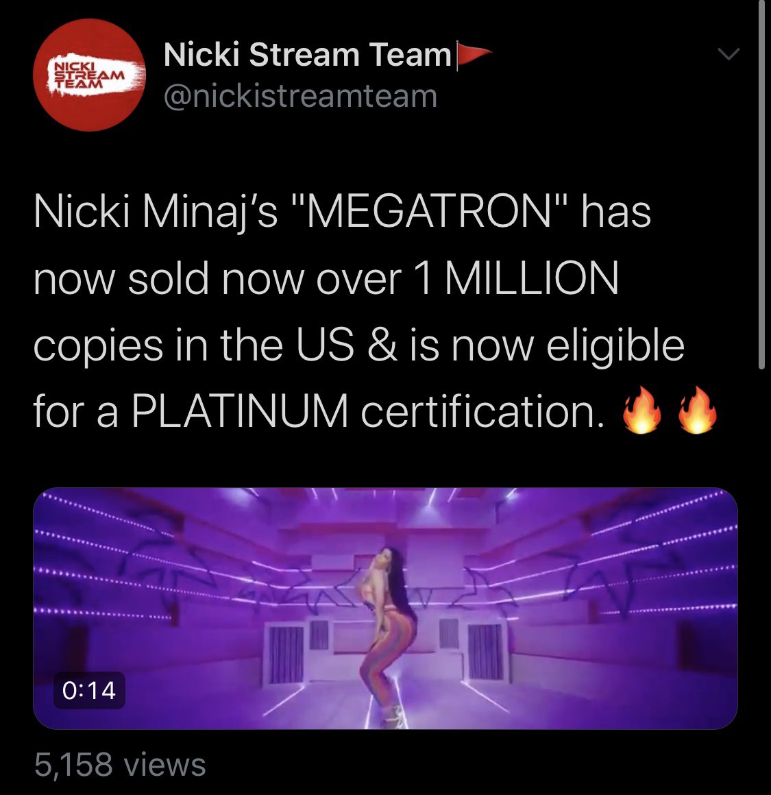“Megatron flopped” Megatron is eligible for a platinum certification.