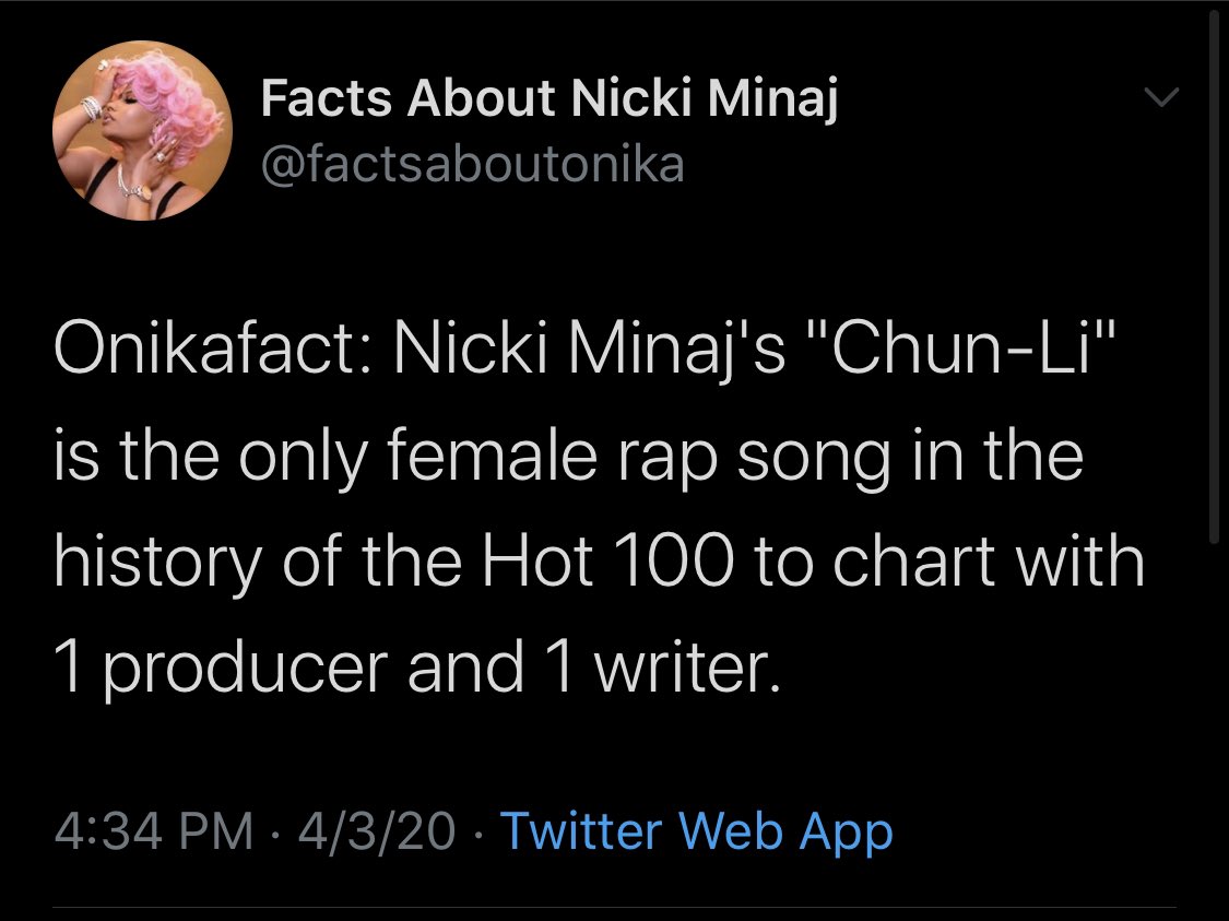 “Nicki doesn’t have any solo hits anymore”. Her last lead single went top 10, broke the record for highest jump for a rap record, and is the only female rap song to chart with one writer and one producer. Nicki also got a fendi line from saying “fendi prints on” in the song.