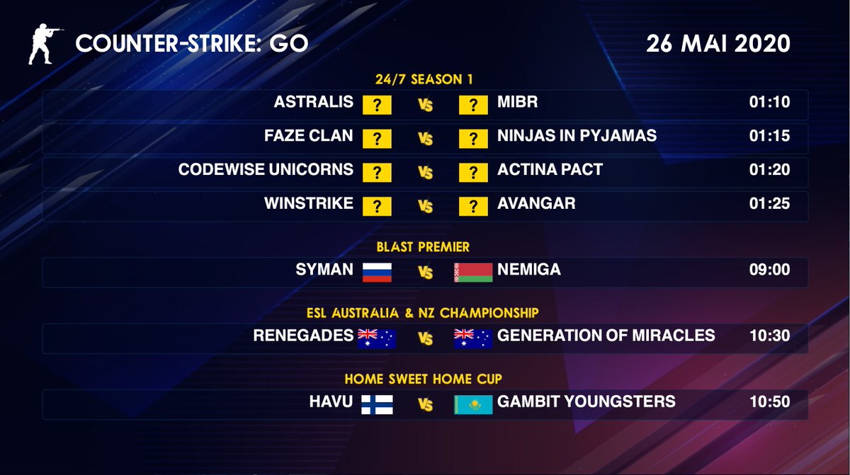 IMP_CSGO's tweet photo. Programme CS:GO du 26 mai 2020👇 https://t.co/yfivWdlJvB