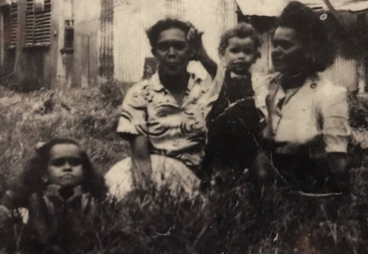 Stolen innocence. 1940s. Mum, Aunty Carol, aunty Josie, Aunty Paula. You can wear white clothing. Speak the English language. But. You are not ‘civilised’