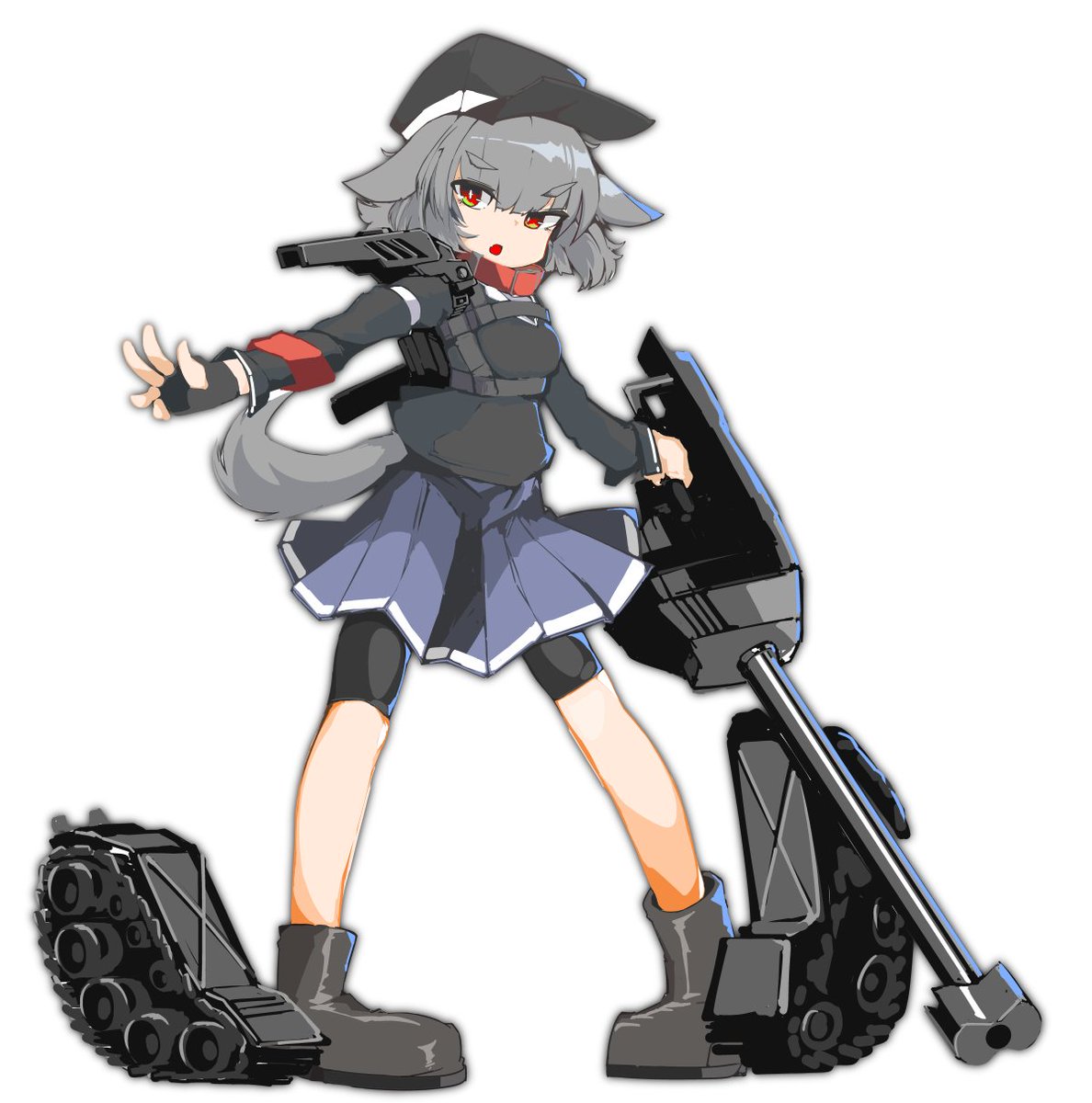 阿呆からしゅ Skeb募集中 Wot擬人化部 90mmブルドッグのリメイクのリメイク立ち絵 動画予定はtier8乗れる気がしないので未定