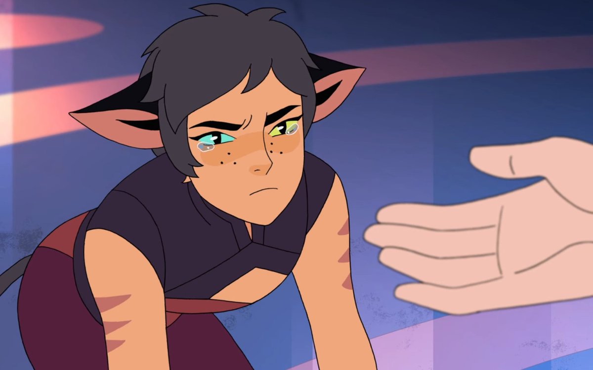 watching this scene kills me bc catra can't bear to see adora sacrifice herself and she's so hurt that that's what adora chooses AGAIN but the pain in adora's eyes when catra rejects her... she's just trying to do something good, what she feels is her responsibility.