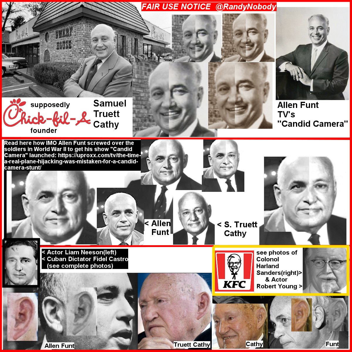 RandyNobody's tweet photo. NO #PHOTO=#CENSORED by #Twitter 

#ActorCON
#AllenFunt #TruettCathy #ColonelSanders #RobertYoung
#ChickFilA #CandidCamera #food #friedchicken #dining #FAKE #Christians #KFC #FastFood #scams #cons #sixSIXsix #LiamNeeson #FidelCastro #wth #wtf #wow
#Scam #Marketing https://t.co/r4Ibxckr1a