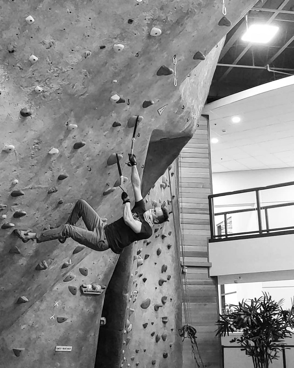 TannerOrton's tweet photo. Feels great to be back at it; experimenting with setting indoor dry-tooling routes to limit hand contact on holds for when this gym opens up. Hoping we can all climb and do our thing as soon as possible. Also, make sure to wash your hands 🤘🏼 #routesetting https://t.co/GON7jAlkUg