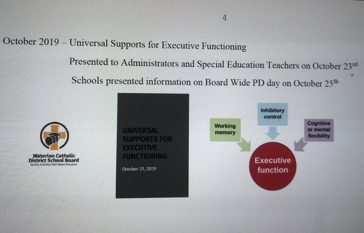 nottenloretta's tweet image. Universal Support for Learning, a focus on Executive Functioning and a strong moral purpose - regardless of the evolving times - at heart of Special Education report tonight @WCDSBNewswire Board. #SuccessForEach #PlaceForAll @wcdsbspecialed