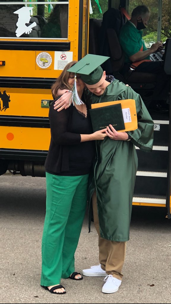 So honored and proud to present Victor Herthel with his diploma.  Tears were definitely shed.  💚🖤🤍 Thank you <a href="/MasonSchools/">Mason City Schools</a> for once again going above and beyond and making all seniors feel special!