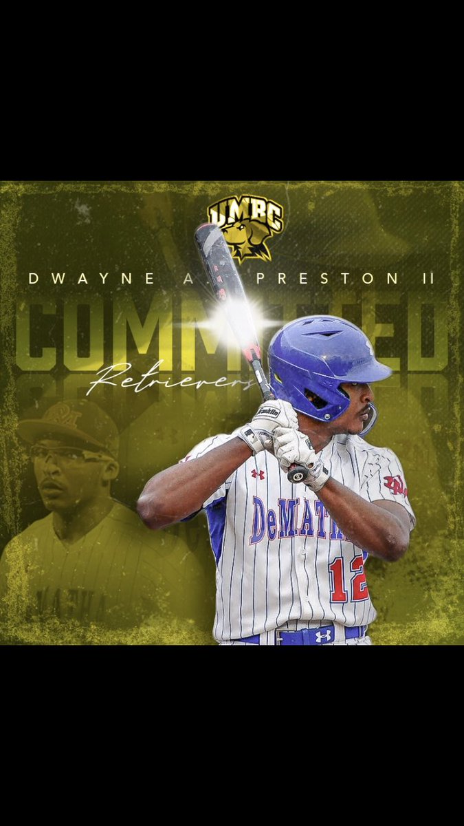I would like to thank my Lord and Savior Jesus Christ for giving me the opportunity to play Division 1 baseball at the University of Maryland, Baltimore County. I also want to thank my family for their love, support, and many sacrifices. #GoRetrievers #GoStags #GoRawlings