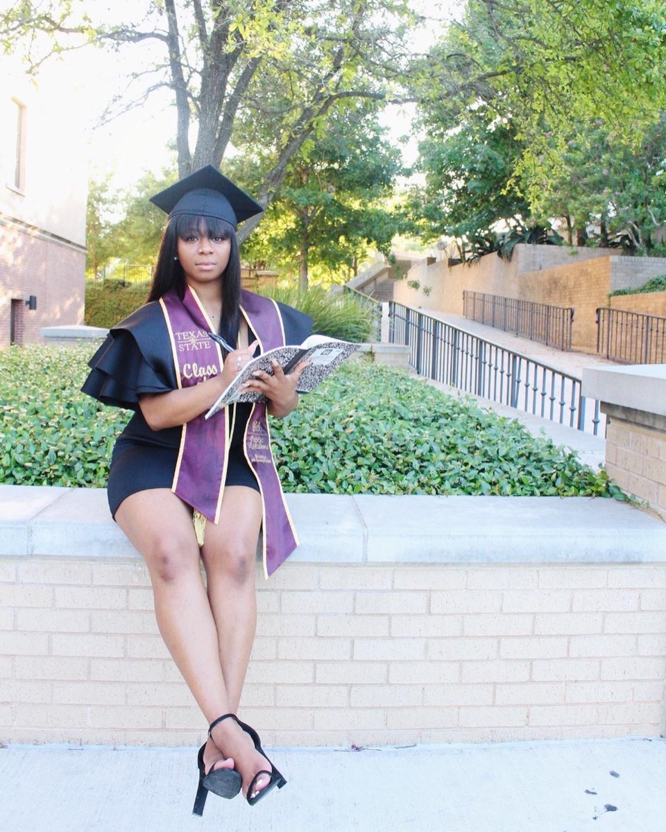 perfectly_B's tweet photo. The only person in my family to ever graduate and I did it on time. The past four years have been HARD, but God let me see it through. If you want it, go after it with all your heart. 3 x dean list & 4 internships later I have the pleasure of saying goodbye to TXST. ❤️🎓 https://t.co/LfS5tOkaHV