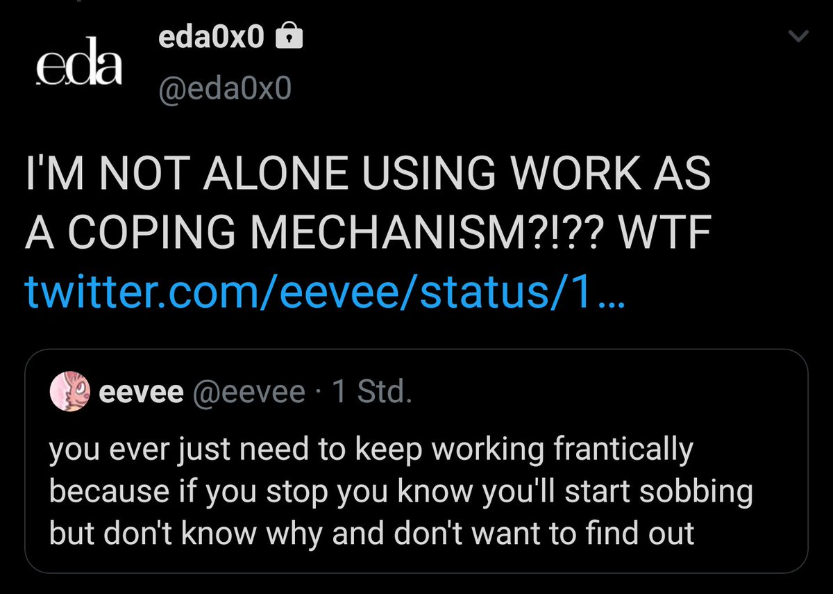 0x1ade's tweet photo. @eevee ... why the hell does Twitter track this as a qrt without showing it????? I was simply linking to the tweet in a priv thread...

Might as well just drop it here then. Sorry if that 1 scared you somehow. https://t.co/ri007D8ykl