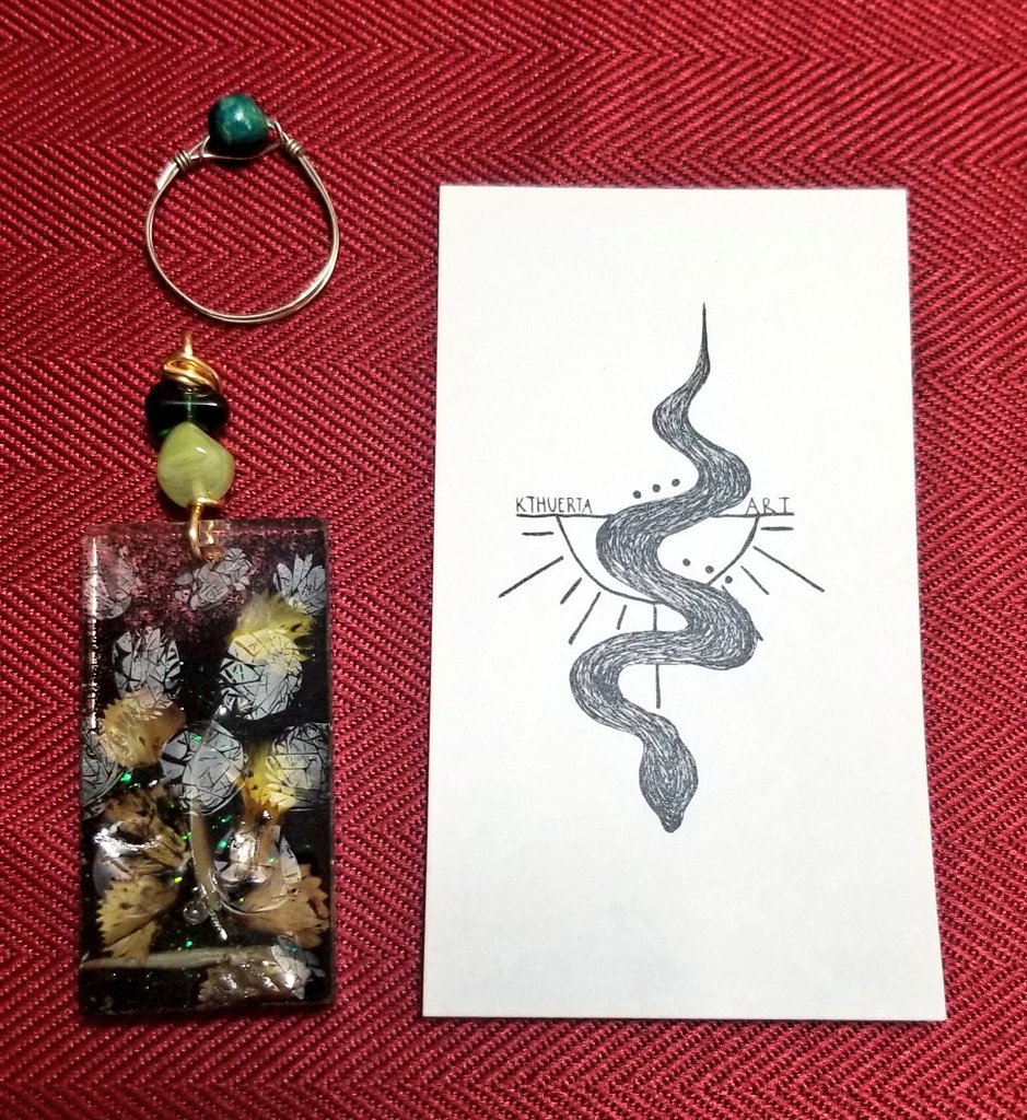 First, I ordered these incredible handmade jewelry pieces from  @emily_h1021's sister (kthuertaart on Instagram). I could not be more impressed with the craftsmanship, and cannot wait to wear them/show them off!Find more incredible pieces at  https://www.etsy.com/shop/kthuertaart