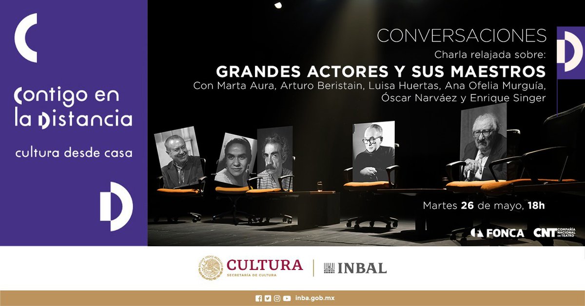 CNTeatromx's tweet photo. #ContigoEnLaDistancia
Grandes actores y sus maestros. Marta Aura, Arturo Beristain, Luisa Huertas, Ana Ofelia Murguía, Óscar Narváez y Enrique Singer 
@foncamx #CulturaEnCasa https://t.co/N1f4YDKOJE