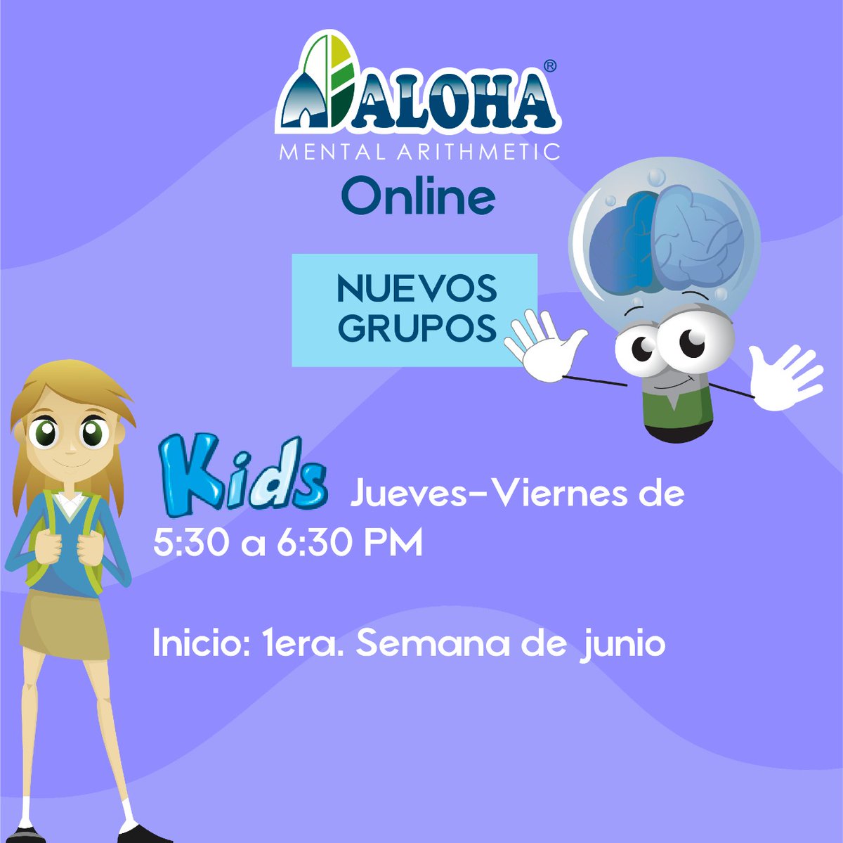 Edutservices's tweet photo. Próxima apertura de grupos #ALOHAOnline #Arraiján para niños entre 8 a 13 años. Ingresa al mejor gimnasio de neuronas #niñospty #clasesparaniños #clasesonline #AprendeEnCasa https://t.co/RJNekYksuz