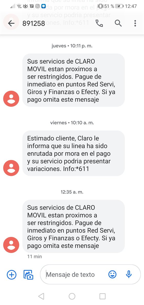 MFidelGonzalez's tweet photo. Que terrorismo el de @ClaroColombia @ClaroTeAyuda . Mi línea lleva 5 días en mora y ya me la van a cortar. @sicsuper https://t.co/ti6aEsRn7Z