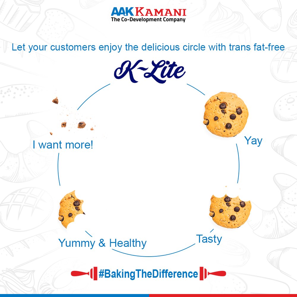 AAKIndiaCo's tweet photo. At AAK Kamani, we co-develop specialty fats solutions that make your baked product meet current consumer trends
To know more about trans-fat free K-LITE, visit https://t.co/lpiff0Szic…or download the app - https://t.co/NpezuJCGwX or connect on 18002666363.
#BakingTheDifference https://t.co/fLHje7cAs2